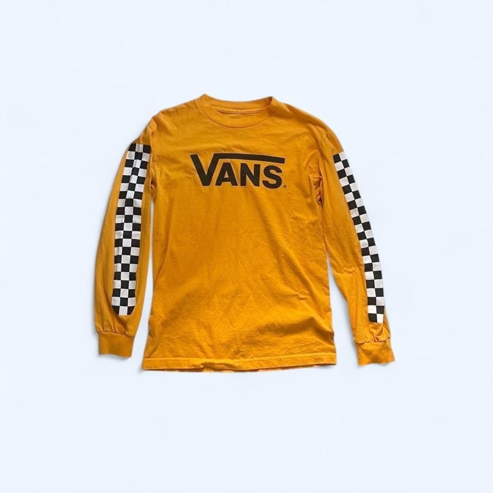 Vans yellow checker print longsleve size S